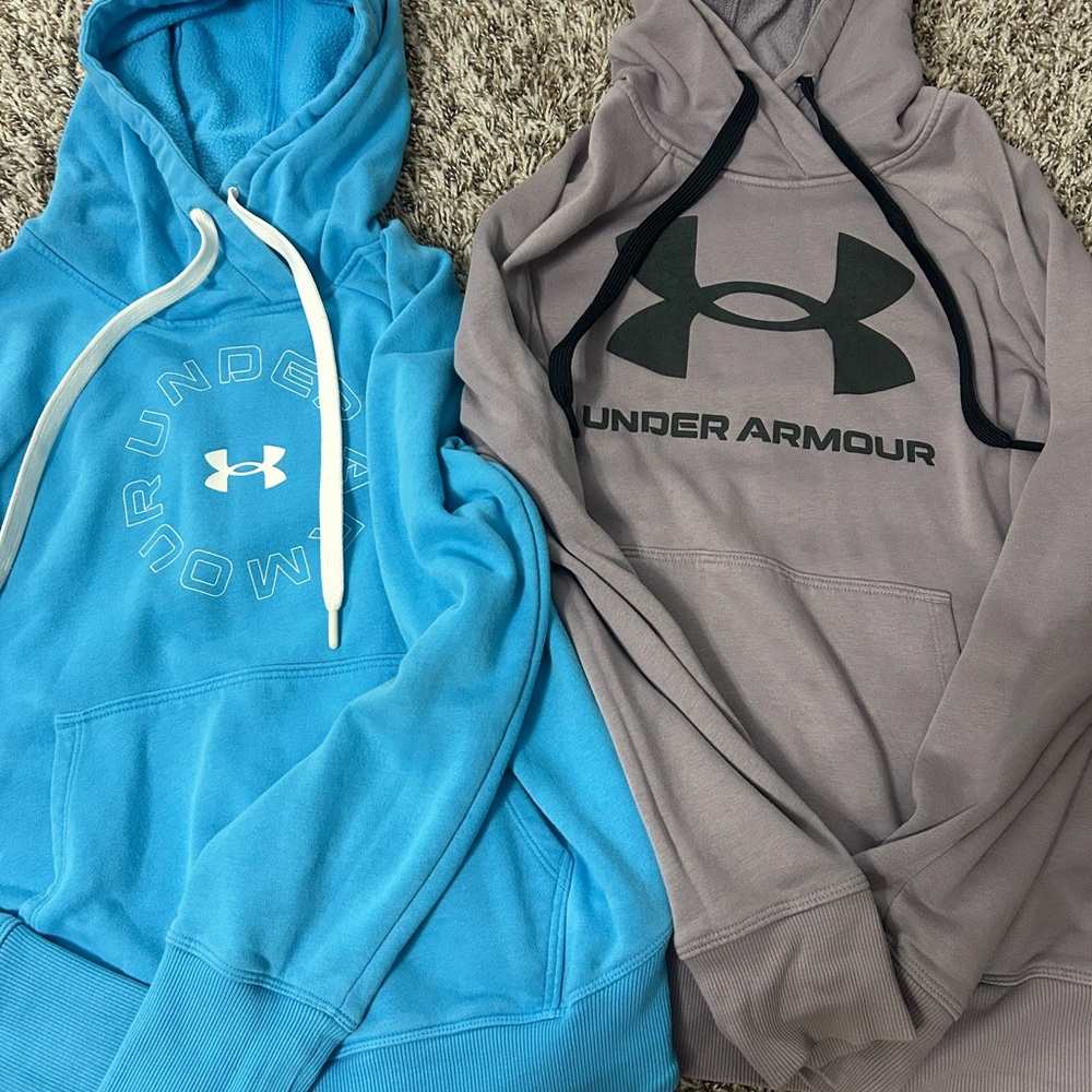 Under Armour Blue and Light Purple Hoodies, Size XS